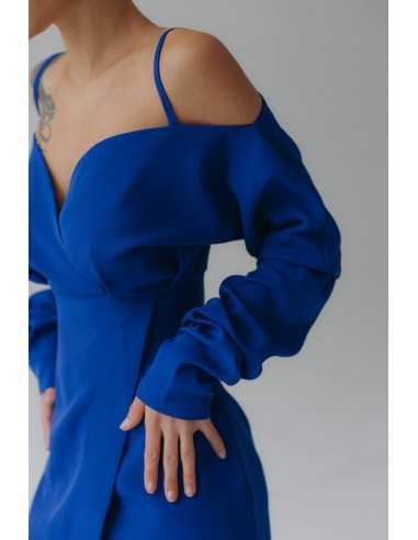 Платье с бретельками в цвете электрик