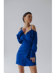 Платье с бретельками в цвете электрик