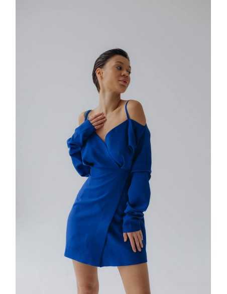 Платье с бретельками в цвете электрик