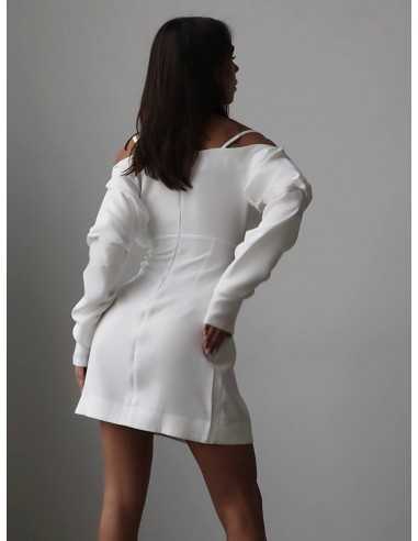 Платье с бретельками в цвете молоко