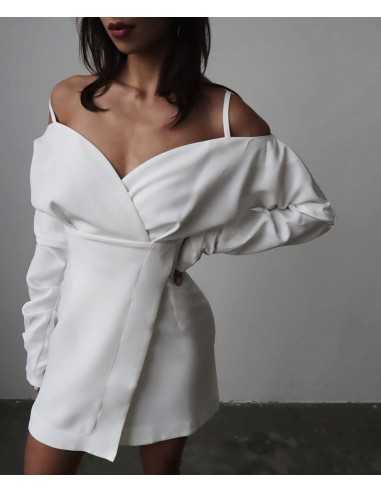 Платье с бретельками в цвете молоко