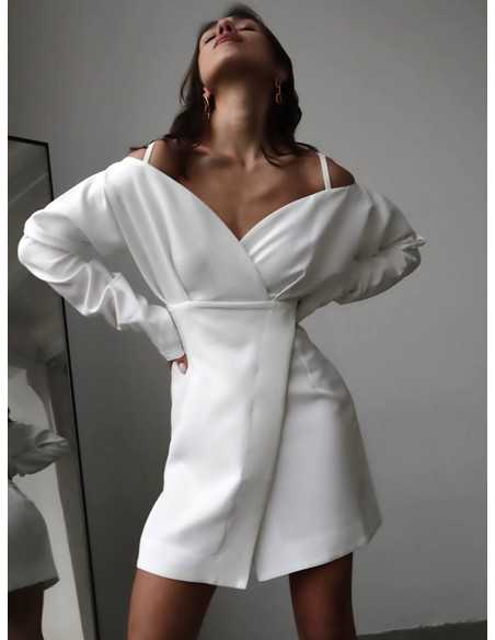 Платье с бретельками в цвете молоко