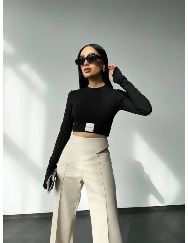 Брюки женские с разрезами цвет светлый беж