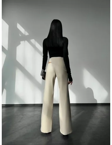 Брюки женские с разрезами цвет светлый беж