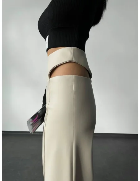 Брюки женские с разрезами цвет светлый беж