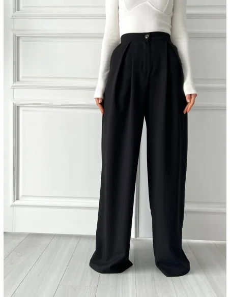 Женские брюки палаццо в черном цвете