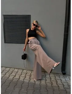 Женские брюки палаццо в цвете мокко