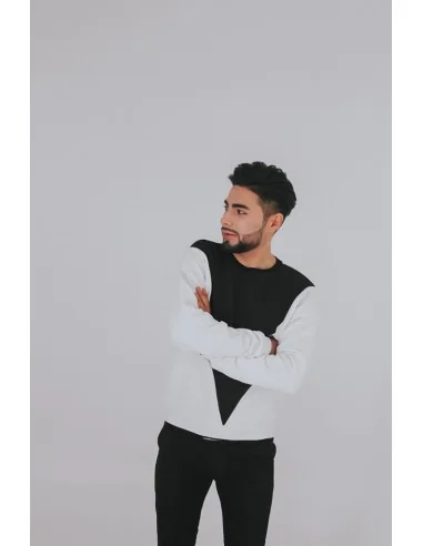 Світшот чорно-білий UNISEX, з чорним трикутником по грудях Світшот чорно-білий UNISEX, з чорним трикутником по грудях