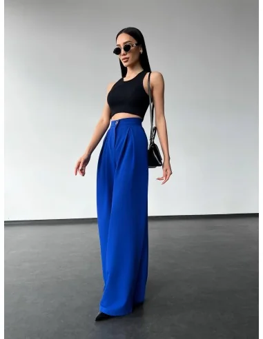 Женские брюки палаццо в цвете электрик