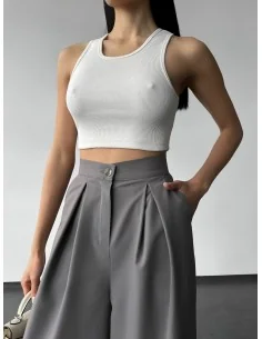 Женские брюки палаццо в сером цвете 2