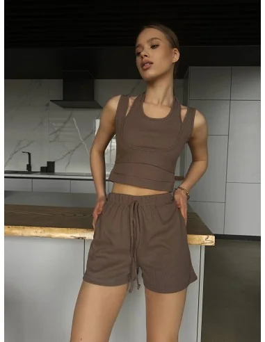Женский, летний костюм в цвете мокко Женский, летний костюм в цвете мокко