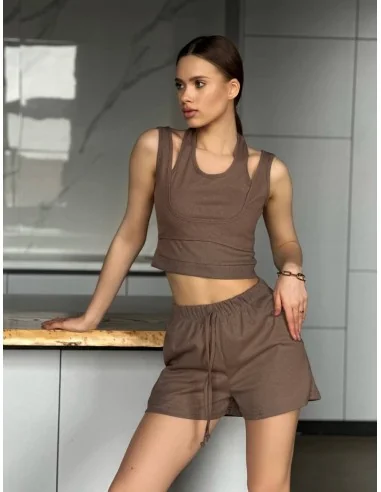 Женский, летний костюм в цвете мокко Женский, летний костюм в цвете мокко