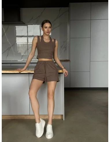 Женский, летний костюм в цвете мокко Женский, летний костюм в цвете мокко