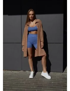 Летний, женский костюм в цвете синий джинс 2