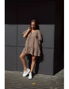 Двухслойное платье в цвете мокко 2